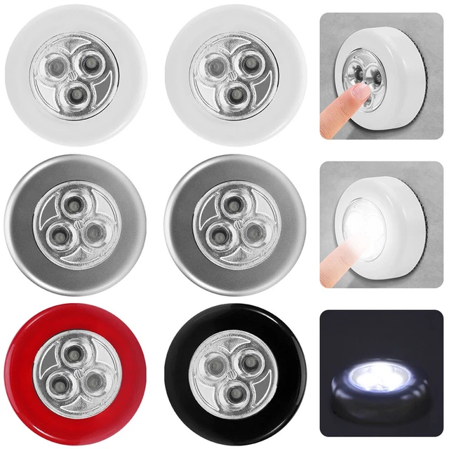 1-8 PACK LED Touch Push Light Self-Stick On Click Battery Button Spot ...