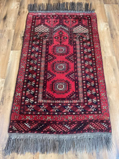 Schöner Handgeknüpfter Perser Orientteppich Afghan Art Deco Carpet Rug 132x76cm