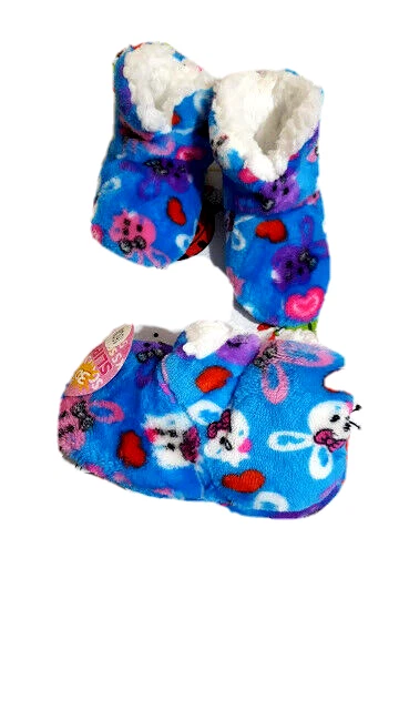 Ciabatte BAMBINO pantofole chiuse antiscivolo pile caldo lunghezza 16 cm CELESTE