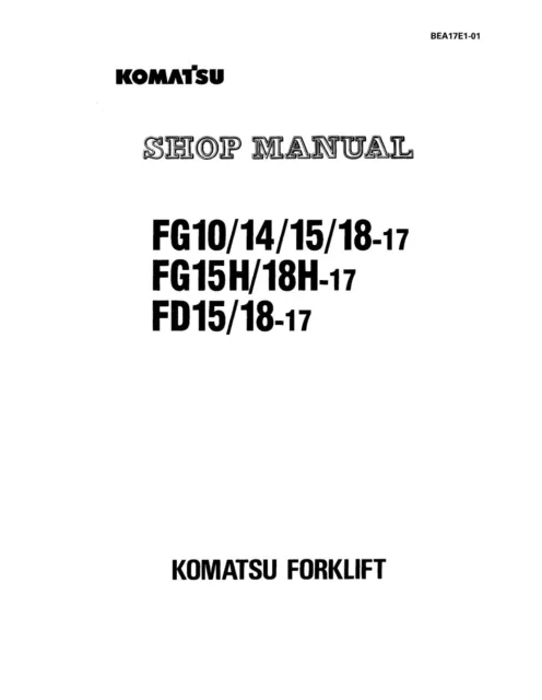 Komatsu FG10,FG14,FG15,FG18 - Workshop Manual - Reparaturhandbuch  auf Papier