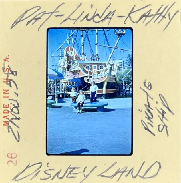 Vtg Photo Slide 35mm 1958 Disneyland Chicken of the Sea Pirate Ship Walt MCM