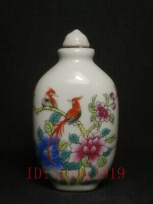 Old Collection Chinese porcelain drawing Flowers and birds Figure Snuff Bottle
