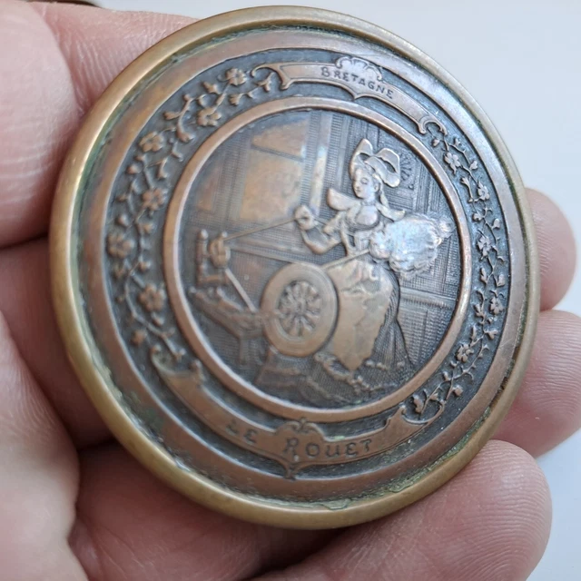 Ancienne Boîte à Bijoux / Pilulier En Porcelaine Peinte Main - Hauteur 10.5 Cm - Objet D'art Occasion