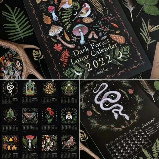 2024 DARK FOREST Lunar Calendar With Illustrations 12 Months Hangable