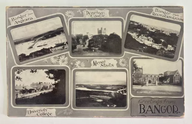 RPPC 1910 UK Stamp LLANDUDNO Cancel Bangor Multi-View