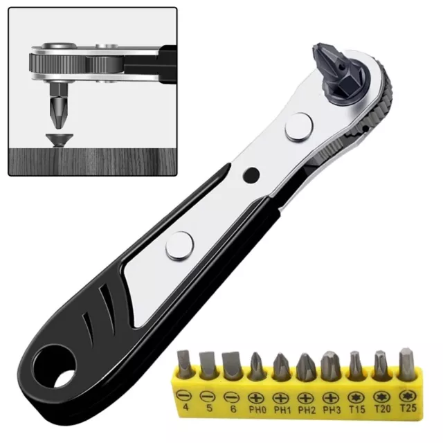 14 inch Quick Release Ratchet Spanner with Socket Tools and 10pc Compact Design