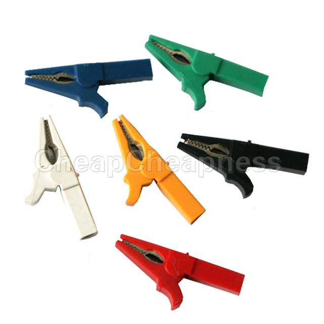 6 x 55 mm clip alligatore per cavo di prova spina banana 4 mm sonde morsetto isolante*/t