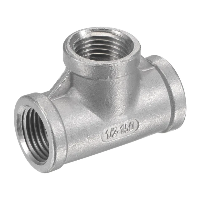 1/2 NPT Female Thread 304 Stainless Steel Pipe Fitting Tee Hose Connector