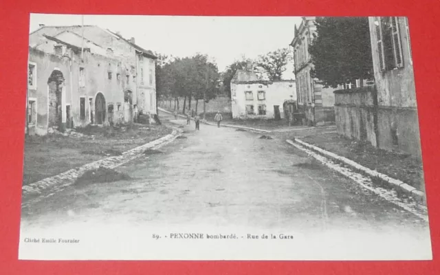 Cpa Carte Postale Guerre 14-18 Pexonne 54 Bombardement Rue De La Gare