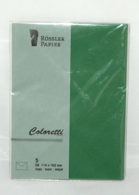 Briefumschläge Rössler 220705571 - Coloretti, 80 g/m², DINC6, forest, 5 Stück