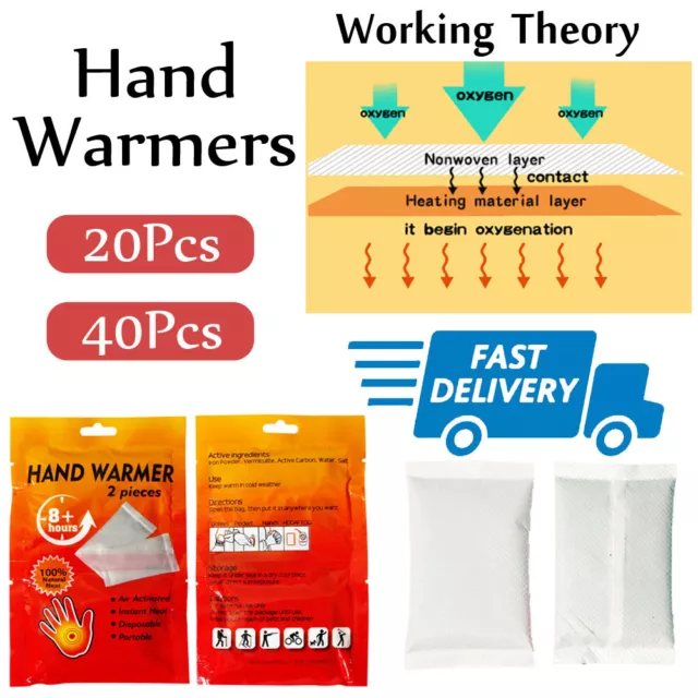 20 / 40pcs Little HOTTIES Warmers Hand Warmers Heat Pack Socks Heater Snow Ski