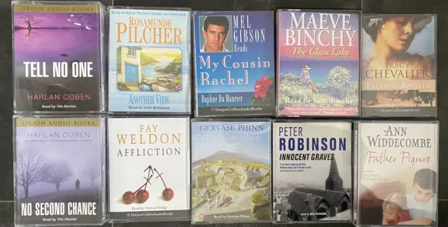 Job Lot 10 X Audio book Cassette Tapes  - Mixed Titles