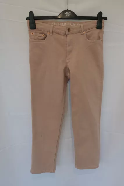 Marks and Spencer Ladies Blush Pink Cropped Jeans, Relaxed Slim, Size 8