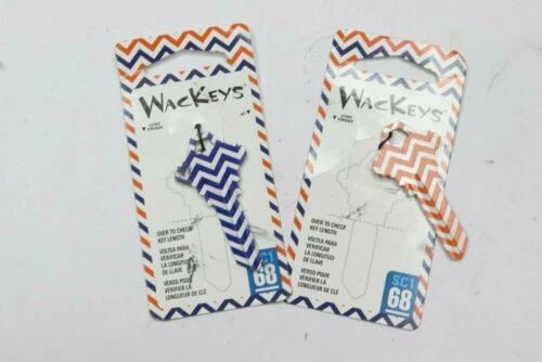 (2-Pk) Hillman House/Entry Decorative Key Blank Blue/Orange Brass 88978