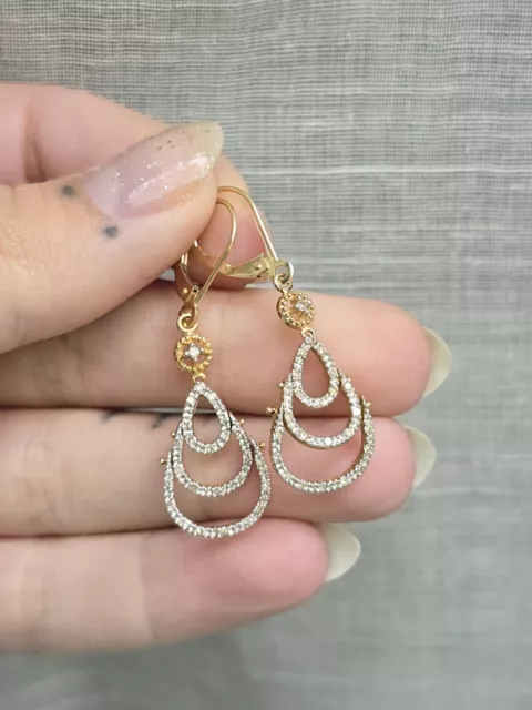 14k Gold and Diamond Chandelier Dangle Earrings