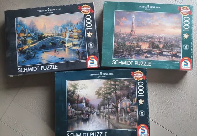 Schmidt Spiele - Thomas Kinkade Studios - Puzzle - 1000 Teile - 3 Teilig# Neuovp