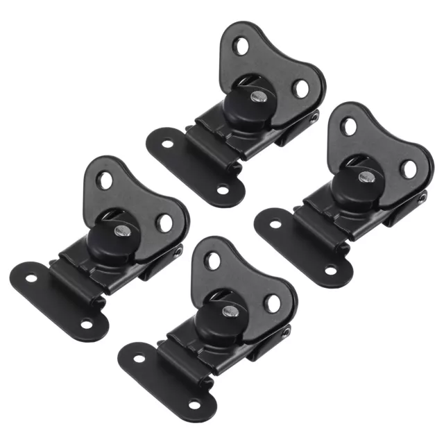 4Pcs 1.9" x 1.5" Iron Spring Loaded Butterfly Twist Latch for Case Box, Black