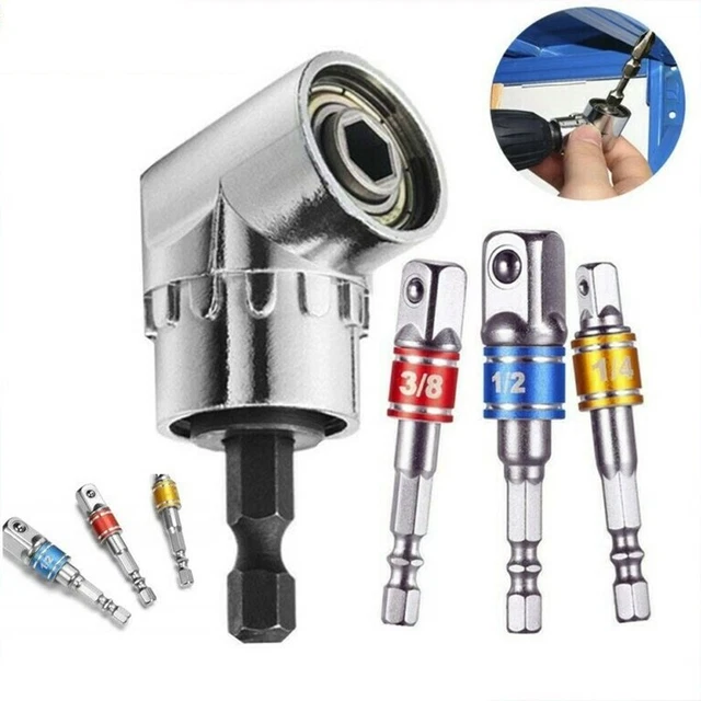 Adaptateur Perceuse Angle Droit 90° Avec Aimant - Tige Hex 1/4" Pour Espaces Étroit