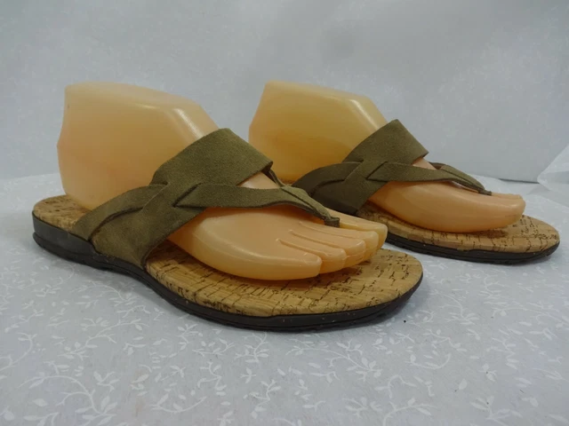 Tara M Etta Womens Size 9 Brown Suede Slip On Flip Flop Thong Sandal