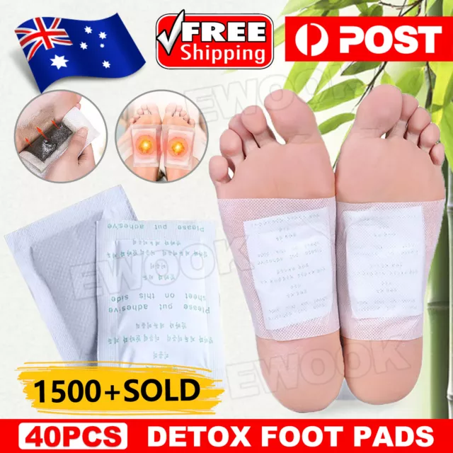 40X Detox Foot Pads Ginger Extract Toxin Removal Anti-Swelling Weight Patches