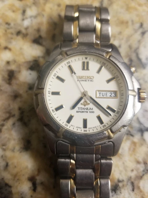 VINTAGE SEIKO KINETIC Titanium Sports 100 5M43 0B69 Mens Wristwatch For  Repair $ - PicClick