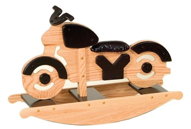 wooden rocking motorcycle