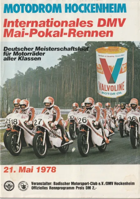 Programmheft - Motodrom Hockenheim DMV Pokal-Rennen - 1978