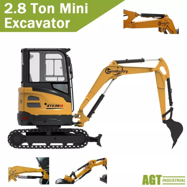 AGT Mini Excavator 2.8 Ton Digger Tracked Crawler B&S EPA Engine New