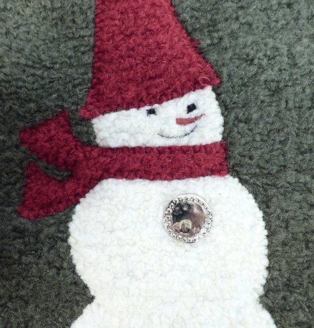 Vintage Woof and Poof Snowman Christmas Stocking 24" Long Silver toned Stitching Vintage Woof and Poof Snowman Christmas Stocking 24" Long Silver toned Stitching