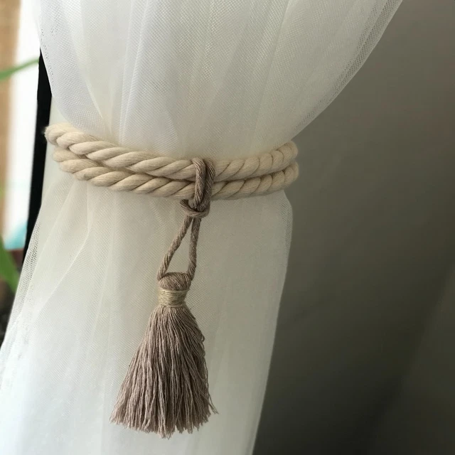 Tassel Curtain Tiebacks Tie Backs Rope Drapery Handmade Decor Curtain Accessorie