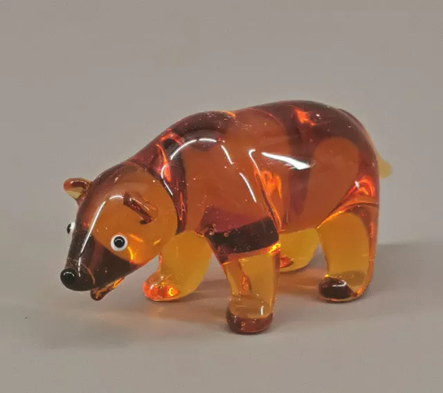 9912058-x Vidrio Figura Oso Pardo Oso 3 , 5x7cm Soplado Artesanía