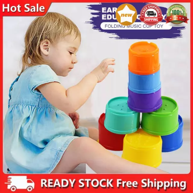 8pcs Baby Stacking Cups Intelligence Stacking Cups Interactive for Toddlers Kids