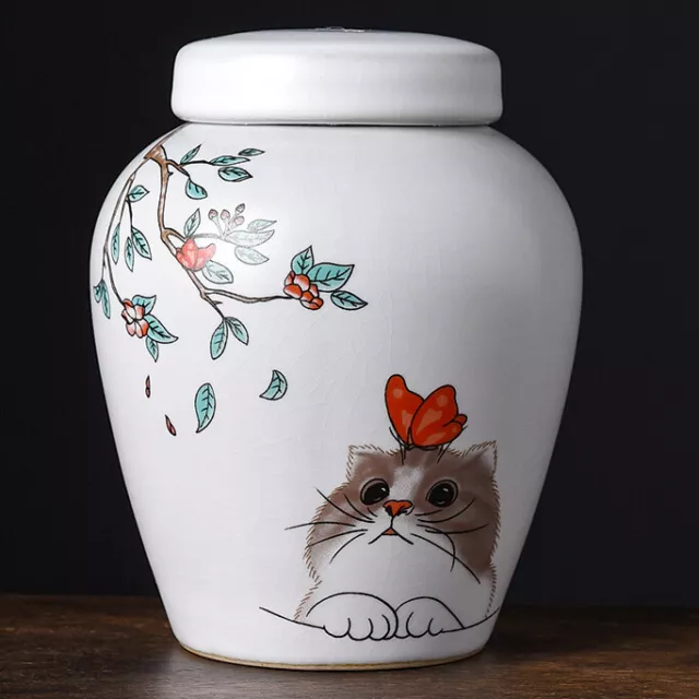 Urne für Katzen Keramik Tierurne Haustiere Beerdigung Einäscherung Asche Urne