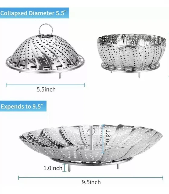 Stainless Steel Vegetable Steamer Basket Insert For Instant Pots and other Pots.