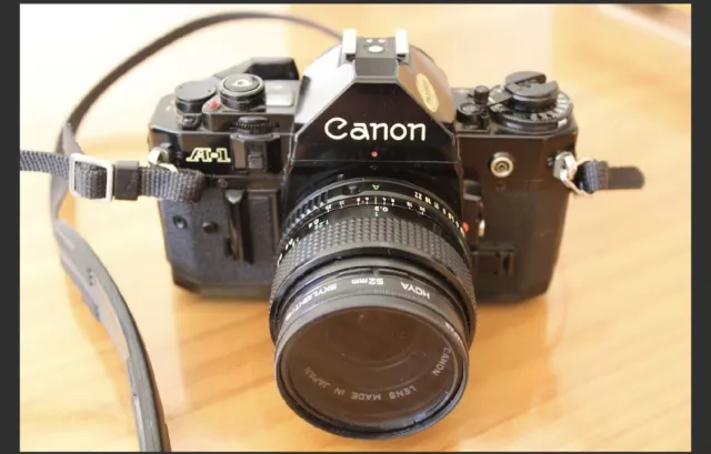 Appareil photo argentique Canon A1 et objectif