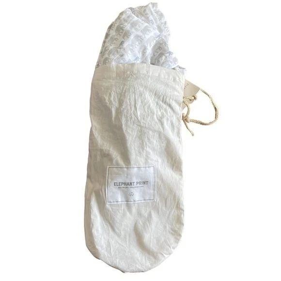 NWT Restoration Hardware Baby & Child Elephant Print Blue/Gray Crib Sheet