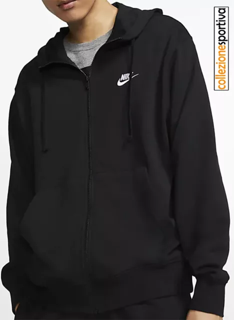 FELPA UOMO/DONNA NIKE SPORTSWEAR CLUB - BV2648-010 col. NERO/BIANCO
