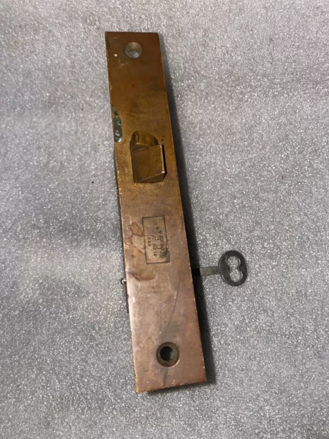 Antique P F Corbin  #694 Mortise Lock Door Pat. Nov. 19 1778 With Key