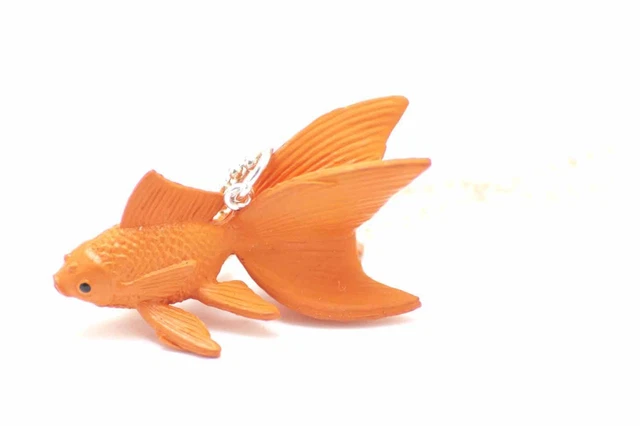 Miniblings Koi Kampffisch Schlüsselanhänger Aus Hartgummi - Handmade In Deutschland, Orange