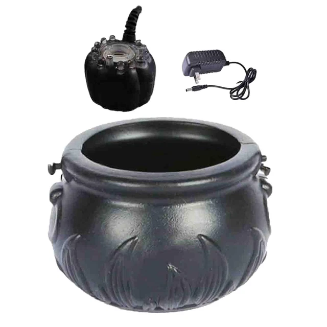 12 LED Halloween Witch Pot  Fog Machine Party Lights Charging