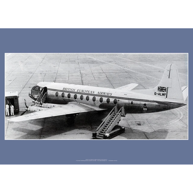 British European Airways Viscount Art Print – Vickers V.701 – 2 sizes Poster