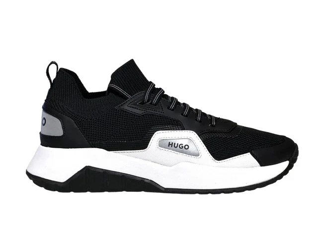 HUGO MENS ATOM Runn Trainers Black Synthetic EVA Sole Sneakers