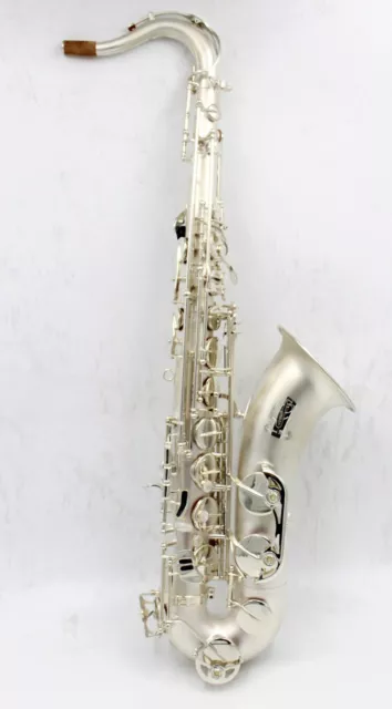 New B flat Eastern Music satin silver plated tenor saxophone tenor sax with case 2