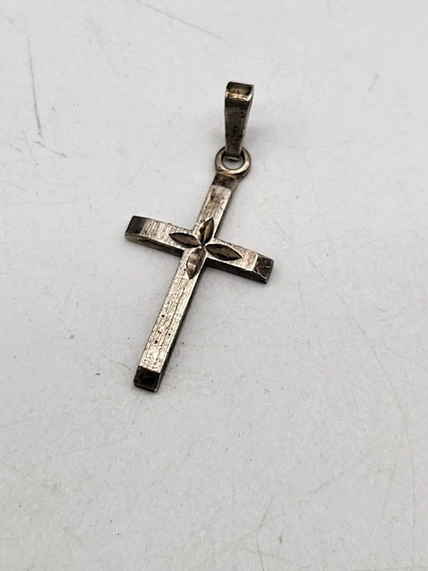 Pendentif Croix En Argent Massif Du 18e Siècle - Bijou Vintage Crucifix - Occasion