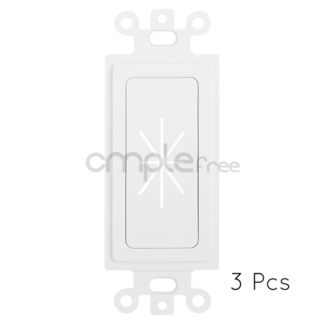 3 Pack Decora Style Flexible Opening Cable Plate 1 Gang White