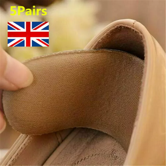 Up to 5 Pairs Extra Sticky Fabric Shoe Heel Grips Inserts Insoles Pads Cushion