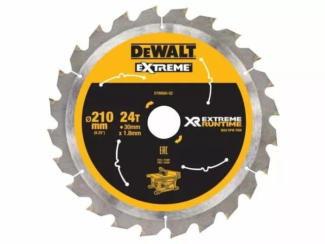 DEWALT FlexVolt XR Table Saw Blade 210 x 30mm x 24T