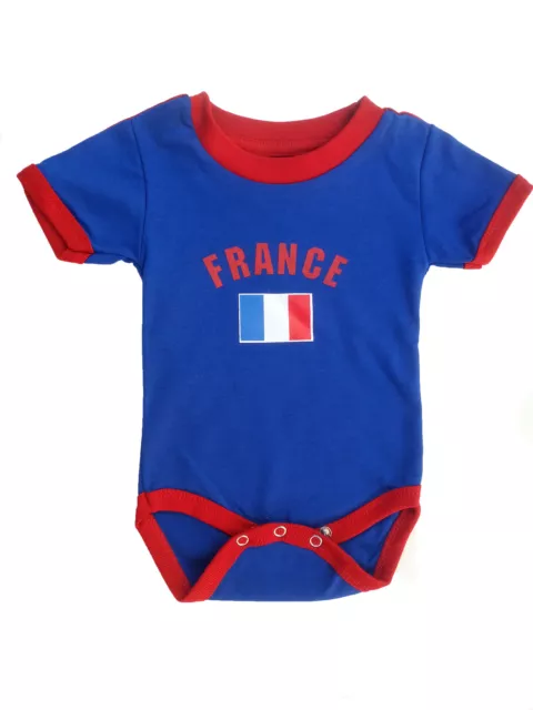 France Jersey Baby Bodysuit 100% Cotton Soccer Country Flag T-Shirt Infant