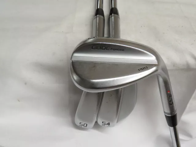 Used Ping Glide Forged Pro Red Dot 50 54 & 60 Wedge Set Modus3 Stiff Flex Steel