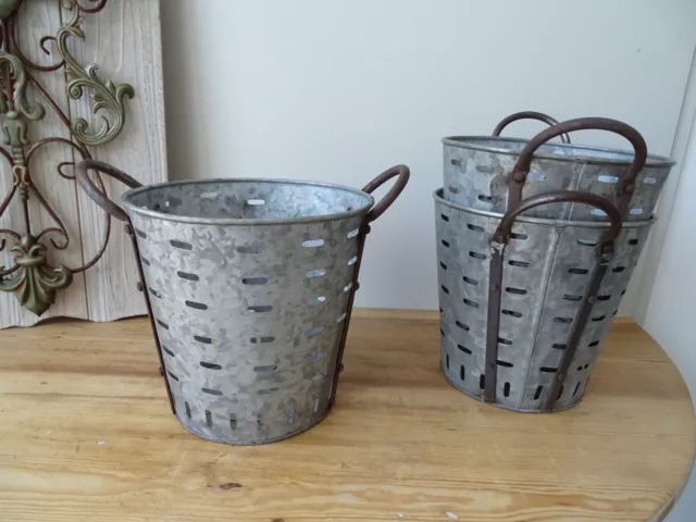 OB001 Oliveneimer ~ klein ~ Eisenkorb ~ Olivenkorb ~ olive bucket ~ Zinkwanne